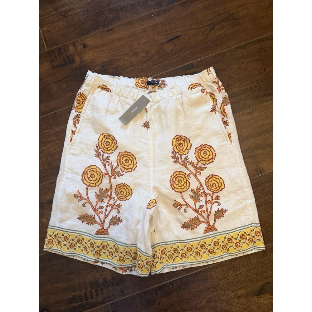 J.Crew 7" Stratus Short in Linen Women's XXS Floral Block Print NWT - Picture 2 of 9